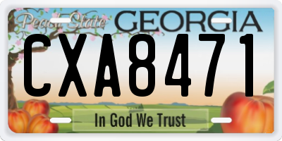 GA license plate CXA8471