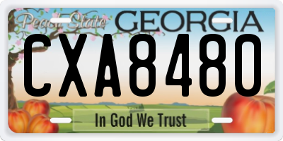 GA license plate CXA8480