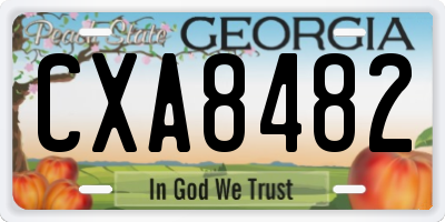 GA license plate CXA8482
