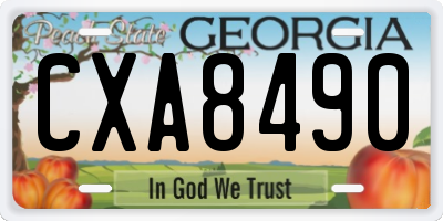 GA license plate CXA8490
