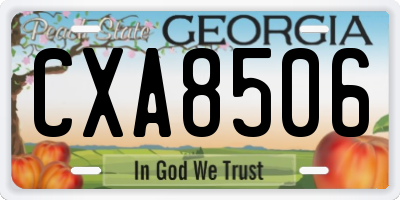 GA license plate CXA8506