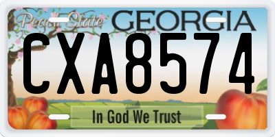 GA license plate CXA8574