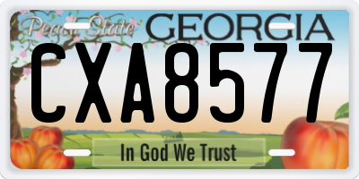 GA license plate CXA8577