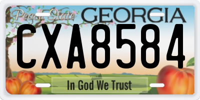 GA license plate CXA8584