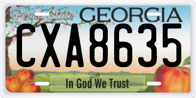 GA license plate CXA8635