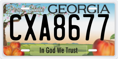 GA license plate CXA8677