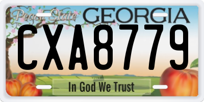 GA license plate CXA8779