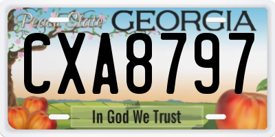 GA license plate CXA8797