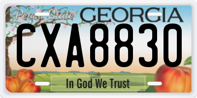 GA license plate CXA8830