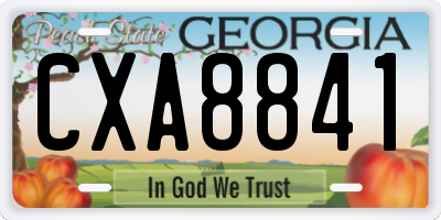GA license plate CXA8841