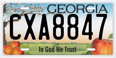 GA license plate CXA8847