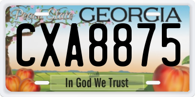 GA license plate CXA8875