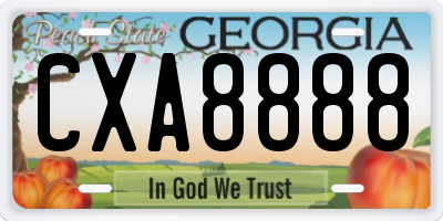 GA license plate CXA8888