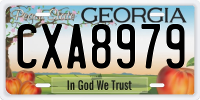 GA license plate CXA8979