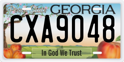 GA license plate CXA9048
