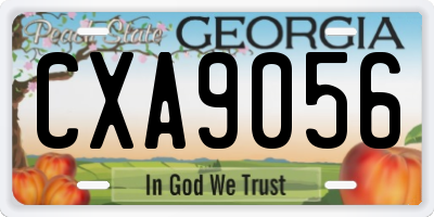 GA license plate CXA9056