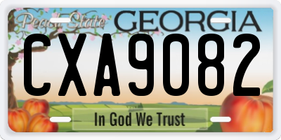 GA license plate CXA9082