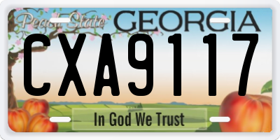 GA license plate CXA9117