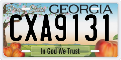 GA license plate CXA9131