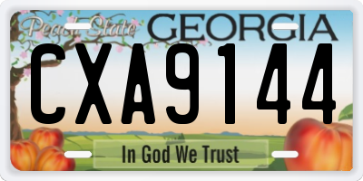 GA license plate CXA9144