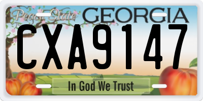 GA license plate CXA9147