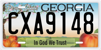 GA license plate CXA9148