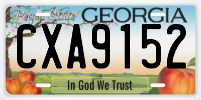 GA license plate CXA9152