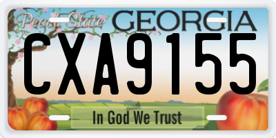 GA license plate CXA9155