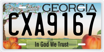 GA license plate CXA9167