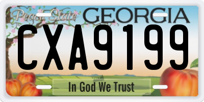 GA license plate CXA9199