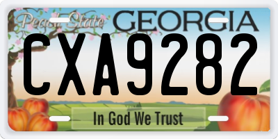 GA license plate CXA9282