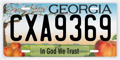 GA license plate CXA9369