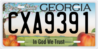 GA license plate CXA9391