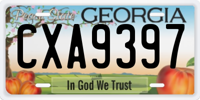 GA license plate CXA9397
