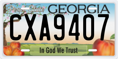 GA license plate CXA9407