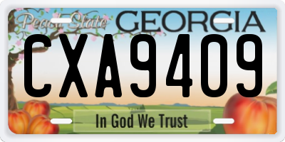 GA license plate CXA9409