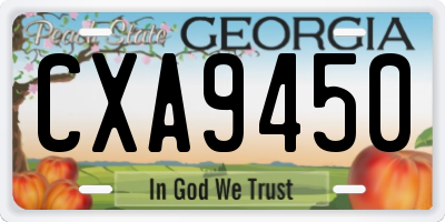 GA license plate CXA9450