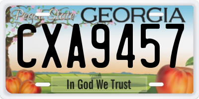 GA license plate CXA9457