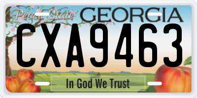 GA license plate CXA9463