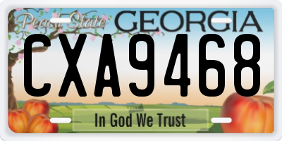 GA license plate CXA9468