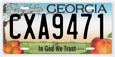 GA license plate CXA9471