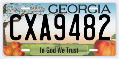 GA license plate CXA9482