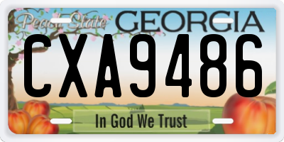 GA license plate CXA9486