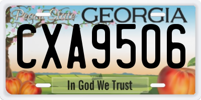 GA license plate CXA9506