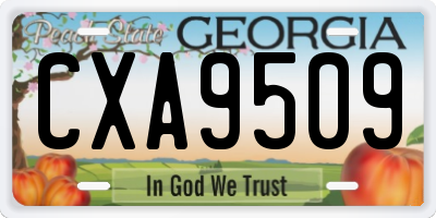 GA license plate CXA9509
