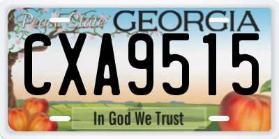 GA license plate CXA9515