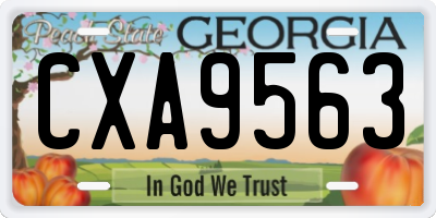 GA license plate CXA9563