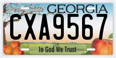 GA license plate CXA9567