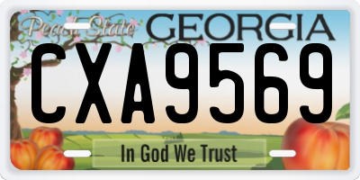 GA license plate CXA9569