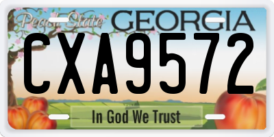 GA license plate CXA9572